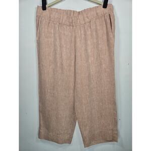 J. Jill Pure Jill Roll Tab Cropped Wheat Color Pants With Pockets Size XL Petite